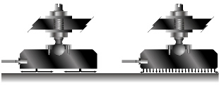 Comparison of air distribution from an orifice bearing vs. porous media.