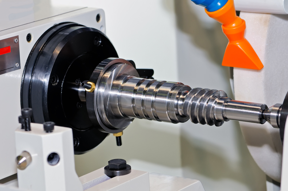 Spindle on an industrial lathe.