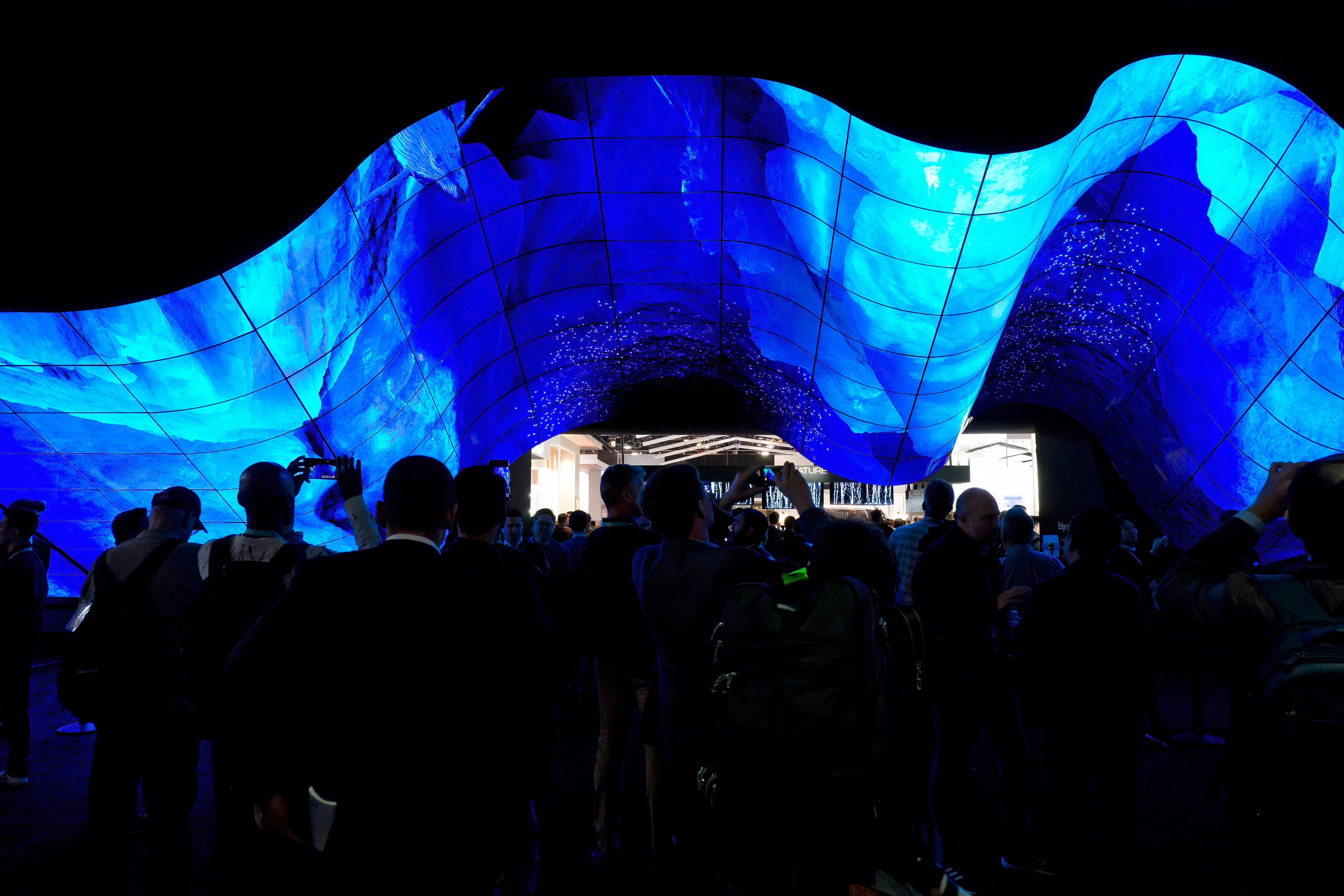 January 8, 2020: Spectacular display of LG signature flexible OLED at the annual Consumer Electronics Show.