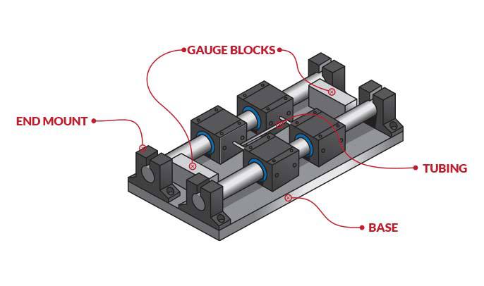 Diagram of delay table air bearing setup.