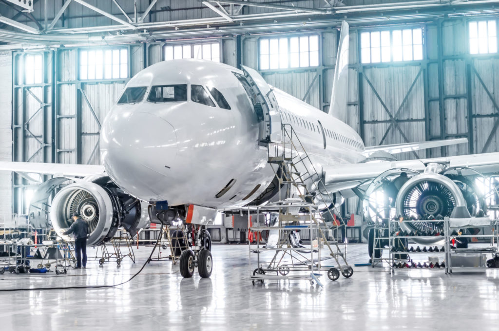 Narrow Body Passenger Jet Undergoing Maintenance